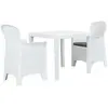 vidaXL Ensemble de bistro 3 pcs Plastique Blanc Aspect de rotin