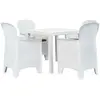 vidaXL Meuble à dîner d'extérieur 5pcs Plastique Blanc Aspect de rotin
