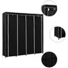 vidaXL Garde-robe avec 4 compartiments Noir 175x45x170 cm
