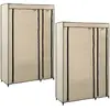 vidaXL Garde-robes pliables 2 pcs Crème 110x45x175 cm Tissu