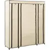 vidaXL Armoire avec compartiments et tiges Crème 150x45x176 cm Tissu