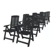 vidaXL Ensemble de salle à manger de jardin 9 pcs Plastique Anthracite