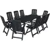 vidaXL Ensemble de salle à manger de jardin 11pcs Plastique Anthracite