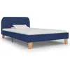 vidaXL Cadre de lit Bleu Tissu 90 x 200 cm