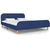 vidaXL Cadre de lit Bleu Tissu 140 x 200 cm