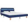vidaXL Cadre de lit avec LED Bleu Tissu 180 x 200 cm
