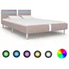 vidaXL Cadre de lit avec LED Cappuccino Similicuir 120 x 200 cm