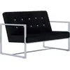 vidaXL Canapé 2 places avec accoudoirs Noir Chrome et velours