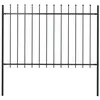 vidaXL Clôture de jardin avec dessus en lance Acier 1,7 x 1,2 m Noir