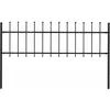 vidaXL Clôture de jardin avec dessus en lance Acier 1,7 x 0,6 m Noir
