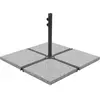 vidaXL Plaques de poids de parasol 4 pcs Granit Gris Carré 100 kg