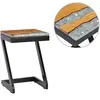 vidaXL Table basse 30 x 30 x 50 cm Bois de teck massif et polyrésine
