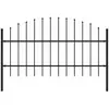 vidaXL Clôture de jardin à dessus en lance Acier (0,75-1)x1,7 m Noir