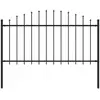 vidaXL Clôture de jardin avec dessus en lance Acier 1,7 m Noir