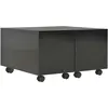 vidaXL Table basse Noir brillant 60x60x35 cm Aggloméré