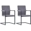 vidaXL Chaises à manger cantilever lot de 2 gris foncé similicuir