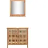 vidaXL Armoire pour lavabo avec miroir Bois de noyer massif