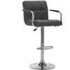 vidaXL Chaise de bar Gris foncé Tissu