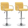 VIDAXL Chaises de bar lot de 2 jaune tissu