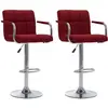 vidaXL Chaises de bar lot de 2 bordeaux tissu