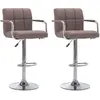 vidaXL Chaises de bar lot de 2 taupe tissu