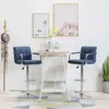 VIDAXL Chaises de bar 2 pcs Bleu Tissu