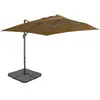 vidaXL Parasol avec base portable Taupe