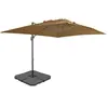 vidaXL Parasol avec base portable Taupe