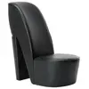 vidaXL Chaise en forme de chaussure à talon haut Noir Similicuir