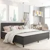 Vidaxl tête de lit gris foncé tissu 200x200 cm 287471
