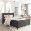 vidaXL Sommier tapissier Gris Tissu 140 x 200 cm