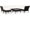 vidaXL Salon de jardin 8 pcs avec coussins Résine tressée Noir