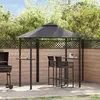 vidaXL Belvédère de barbecue 240x150x255 cm Anthracite Acier