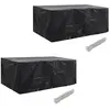 vidaXL Housses de salon de jardin 2 pcs Rotin 10 oeillets 229 x 113 cm