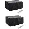 vidaXL Housses de salon de jardin 2 pcs Rotin 8 oeillets 180 x 140 cm