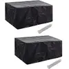 vidaXL Housses de salon de jardin 2 pcs Rotin 10 oeillets 240 x 140 cm