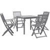 vidaXL Mobilier à dîner de jardin 5 pcs Bois d'acacia massif Gris