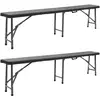 vidaXL Bancs de jardin pliables 2 pcs 180 cm PEHD Noir