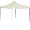 vidaXL Tente de réception pliable professionnelle 2x2 m Acier Crème