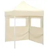 vidaXL Tente de réception pliable avec 2 parois 2x2 m Acier Crème