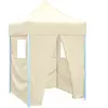vidaXL Tente de réception pliable avec 4 parois 2x2 m Acier Crème
