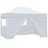 vidaXL Tente pliable de réception avec 4 parois 3 x 4,5 m Blanc