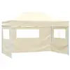 vidaXL Tente de réception pliable avec 3 parois 3x4 m Acier Crème