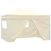 vidaXL Tente de réception pliable avec 4 parois 3x4 m Acier Crème