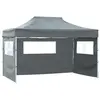 vidaXL Tente de réception pliable avec 3 parois 3x4 m Acier Anthracite