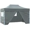 vidaXL Tente de réception pliable avec 4 parois 3x4 m Acier Anthracite