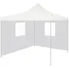 vidaXL Tente de réception pliable avec 2 parois 3x3 m Acier Blanc