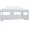 vidaXL Tente de réception pliable avec parois 3 x 6 m Acier Blanc