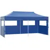 vidaXL Tente de réception pliable avec 4 parois 3x6 m Acier Bleu