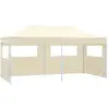 vidaXL Tente de réception pliable avec 4 parois 3x6 m Acier Crème